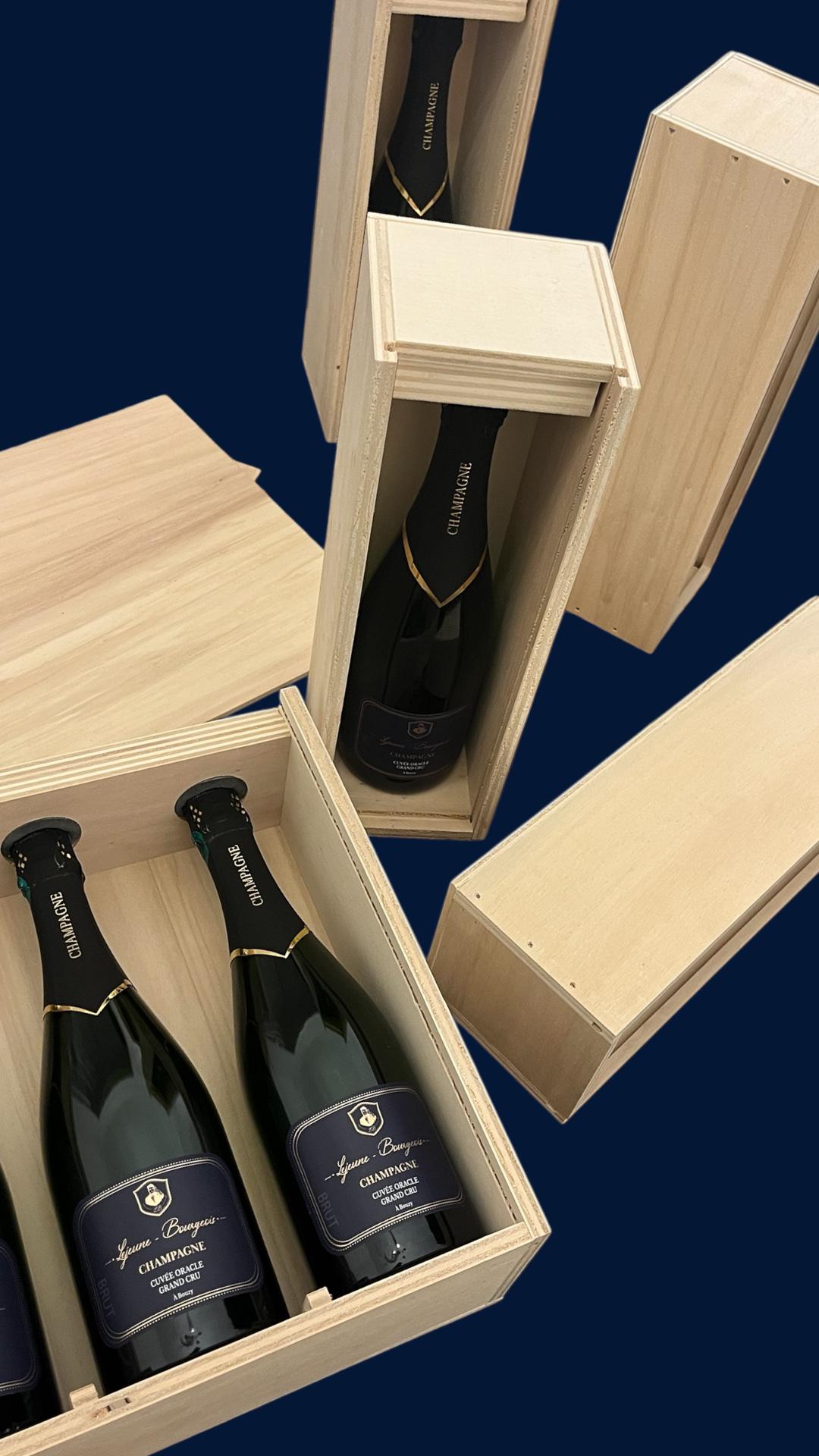 Coffret Champagne Lejeune Bourgeois en bois – 1, 3 ou 6 bouteilles – Oracle & Ladouce